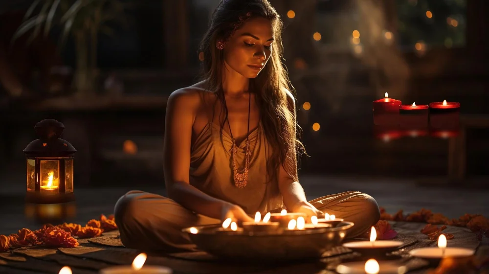 Meditation with candles