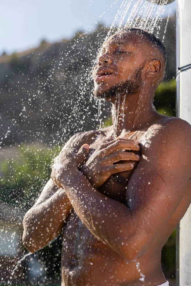 Shower Meditation man