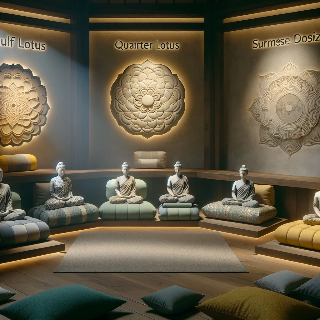 meditation cushion sitting positions half lotus quarter lotus full lotus burmese position seiza position chair position