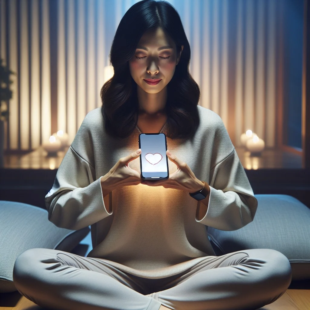 using heartsapp by heartfulness for guided meditation